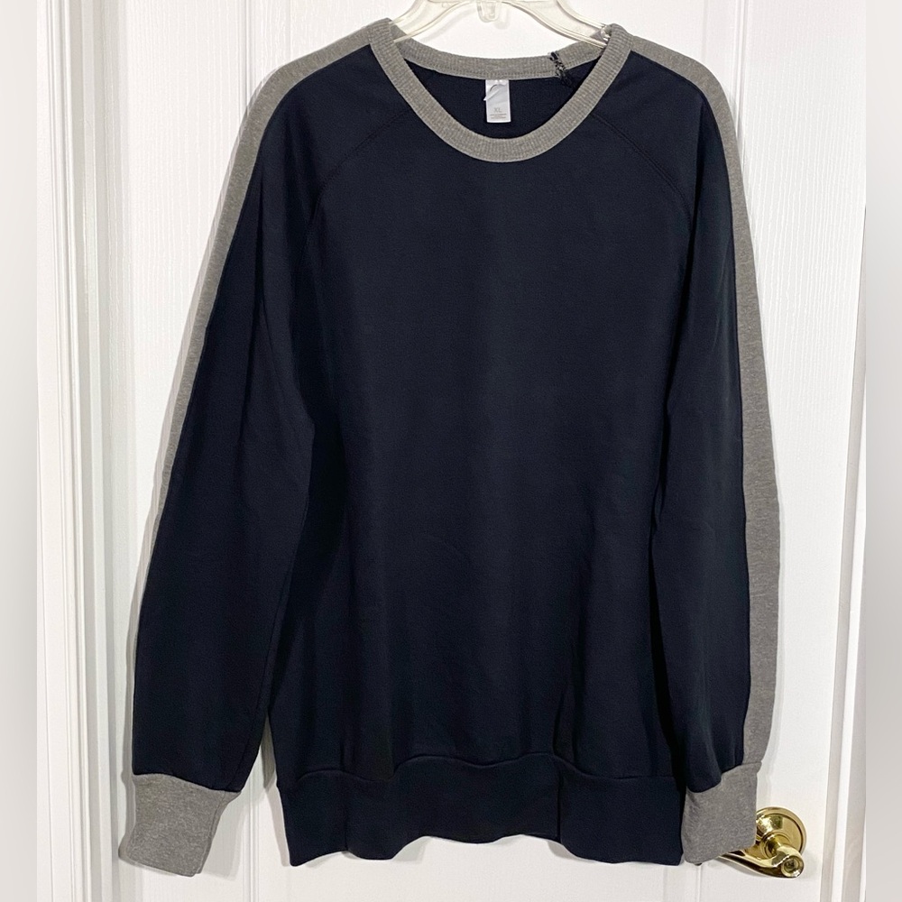 Alternative Two Tone French Terry Sweatshirt Black Gray Men’s XL